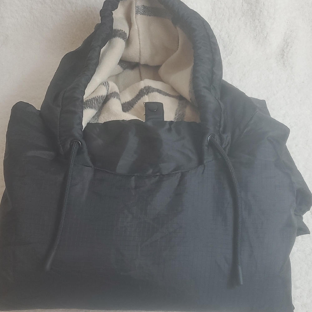 BEIS Black Hooded Cape With Front Pocket - Picture 12 of 16